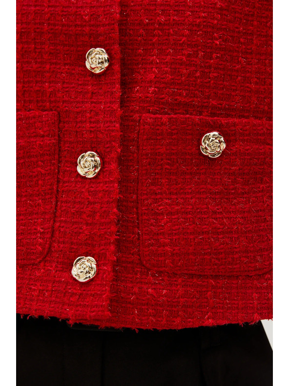 Moodo Moodo Červená bunda so zapínaním na gombíky