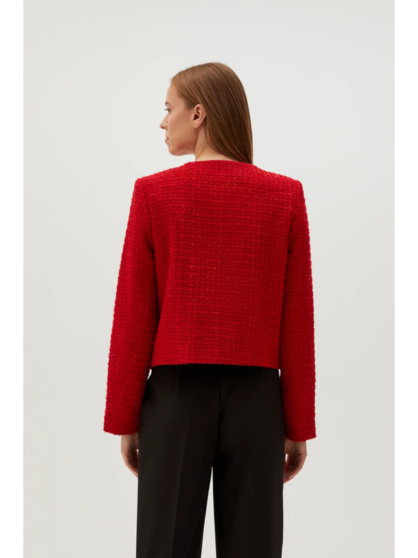 Moodo Moodo Červená bunda so zapínaním na gombíky