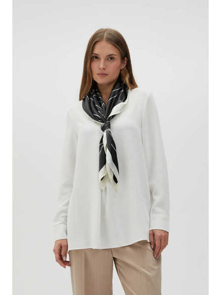 Moodo Bielo-čierny dámsky vzorovaný šál Moodo