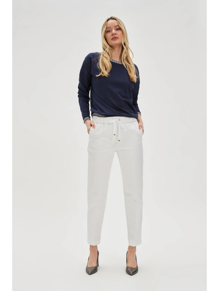 Moodo Dámske biele nohavice Moodo