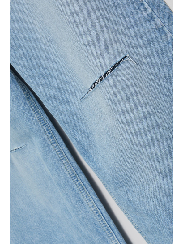 Moodo Modré dámske roztrhané džínsy Moodo