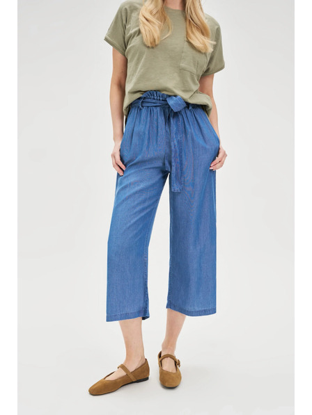 Moodo Modré dámske voľné nohavice Moodo