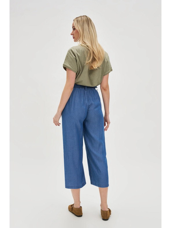 Moodo Modré dámske voľné nohavice Moodo