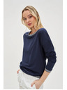 Moodo Tmavo modré dámske tričko s dlhým rukávom Moodo