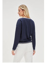 Moodo Tmavo modré dámske tričko s dlhým rukávom Moodo