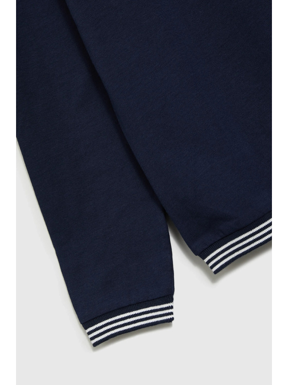 Moodo Tmavo modré dámske tričko s dlhým rukávom Moodo