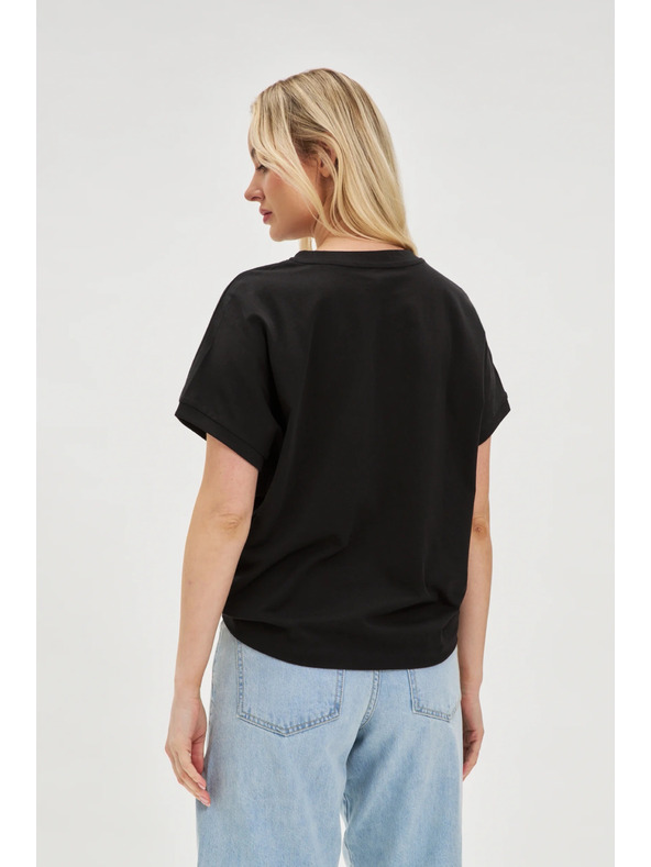 Moodo Čierne dámske dlhé tričko Moodo