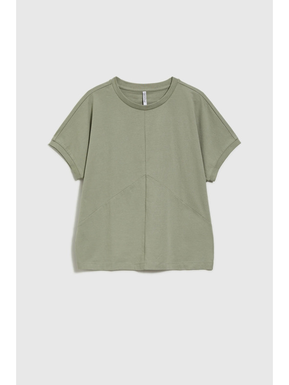 Moodo Khaki dámske voľné tričko Moodo