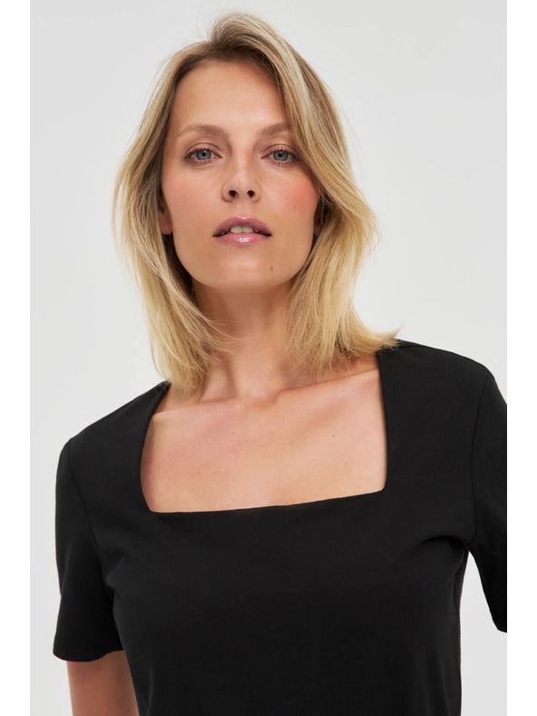 Moodo Čierne dámske dlhé tričko Moodo