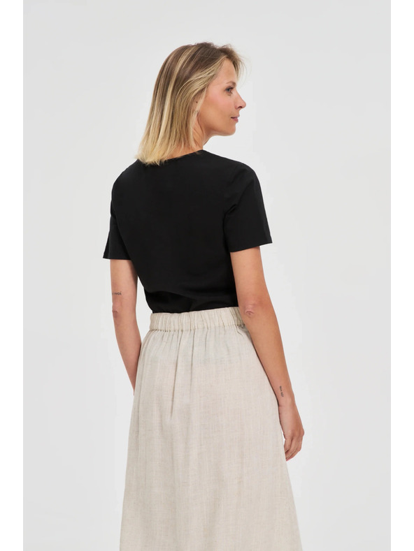 Moodo Čierne dámske dlhé tričko Moodo