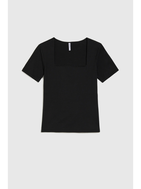 Moodo Čierne dámske dlhé tričko Moodo