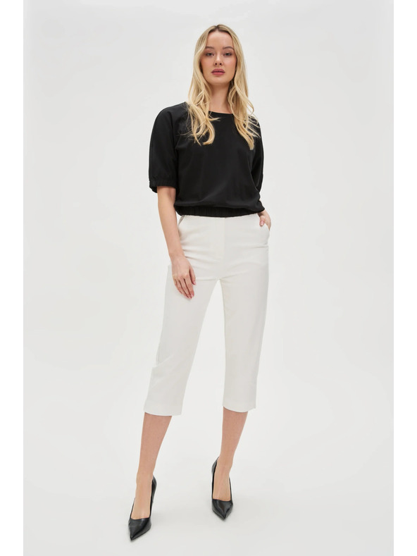 Moodo Čierne dámske bavlnené tričko Moodo