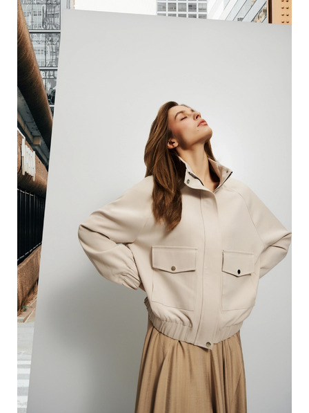 Moodo Svetlo béžová dámska bunda