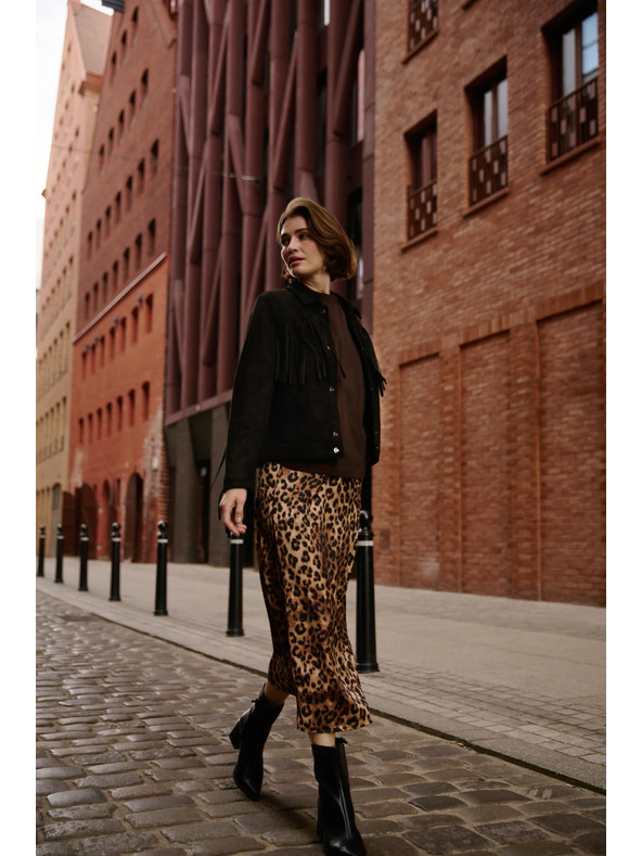 Moodo Dámska leopardia sukňa Moodo – hnedá