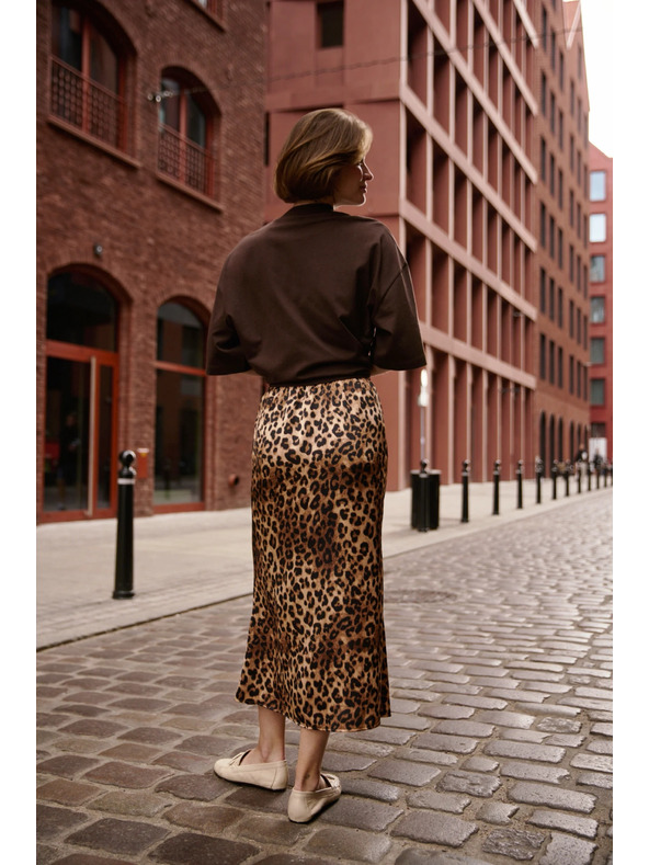 Moodo Dámska leopardia sukňa Moodo – hnedá