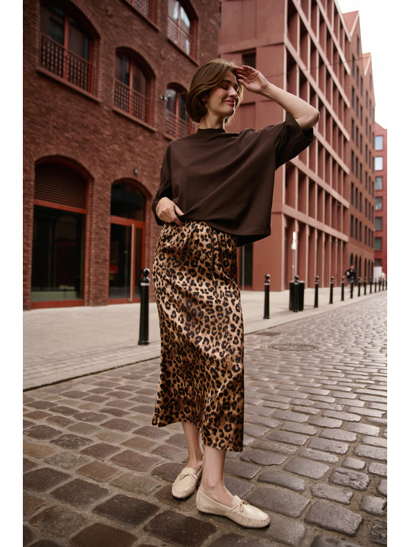 Moodo Dámska leopardia sukňa Moodo – hnedá
