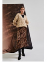 Moodo Dámska leopardia sukňa Moodo – hnedá