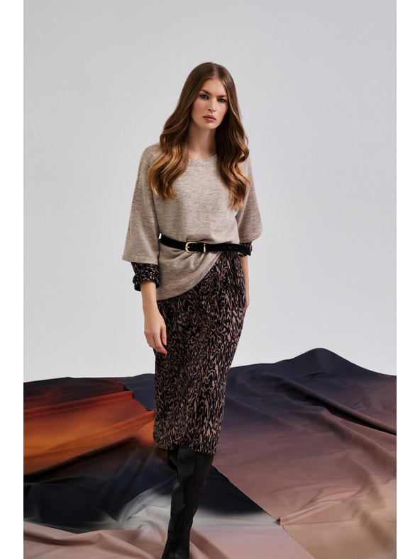 Moodo Hnedé vzorované šaty Moodo