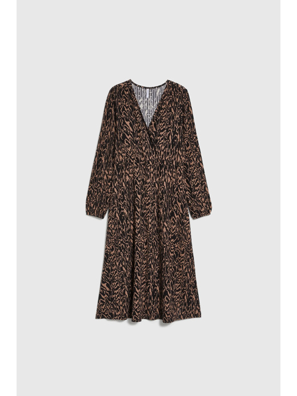 Moodo Hnedé vzorované šaty Moodo