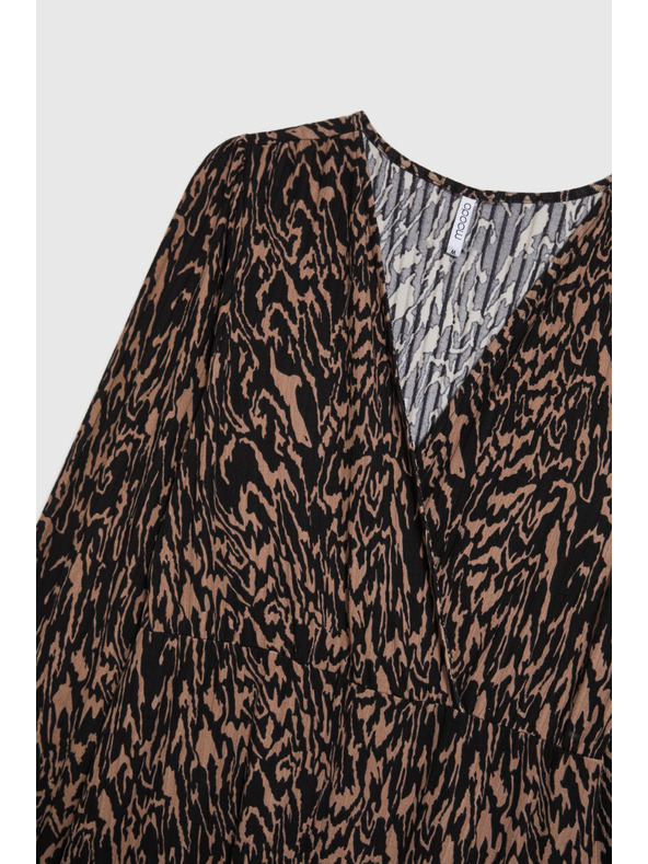 Moodo Hnedé vzorované šaty Moodo