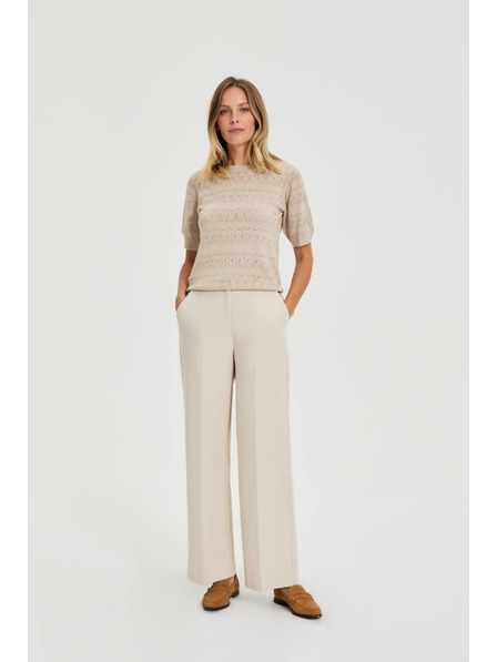 Moodo Béžové nohavice so skladmi Moodo