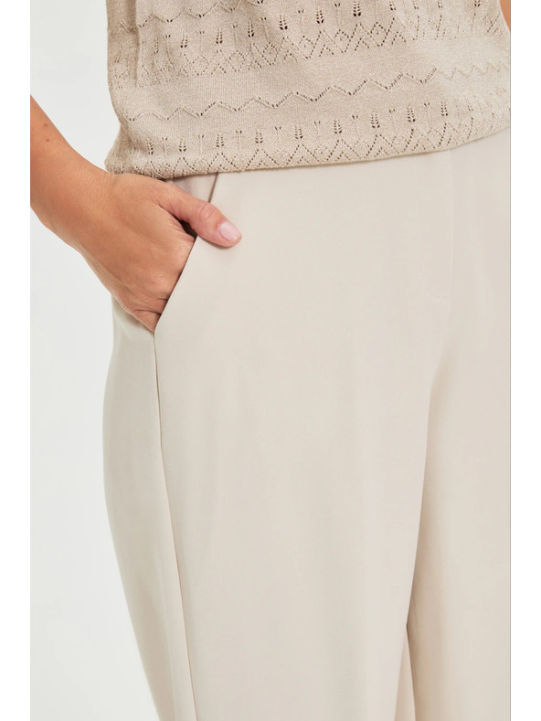 Moodo Béžové nohavice so skladmi Moodo