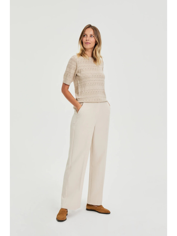 Moodo Béžové nohavice so skladmi Moodo