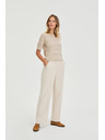 Moodo Béžové nohavice so skladmi Moodo
