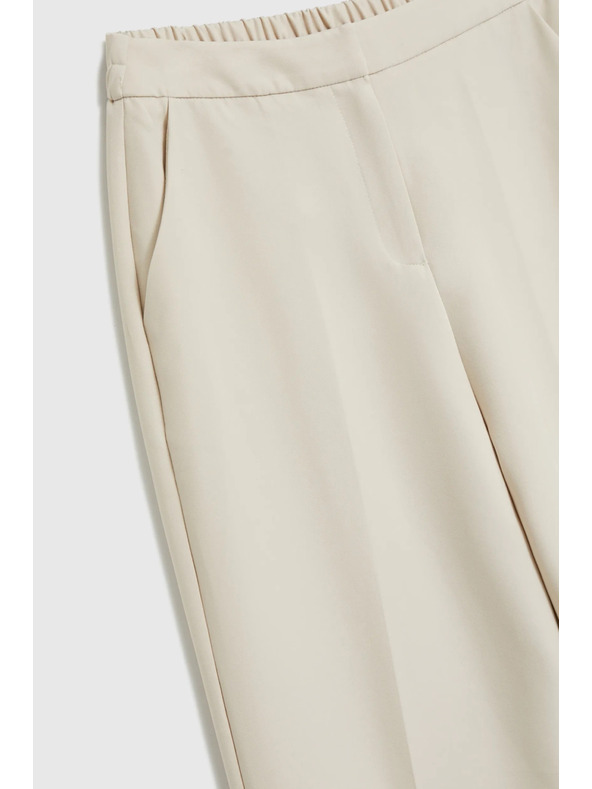 Moodo Béžové nohavice so skladmi Moodo