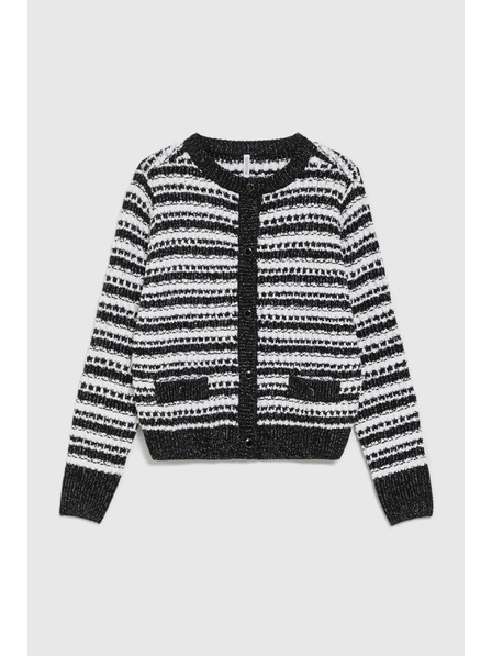 Moodo Čierny pruhovaný kardigán Moodo