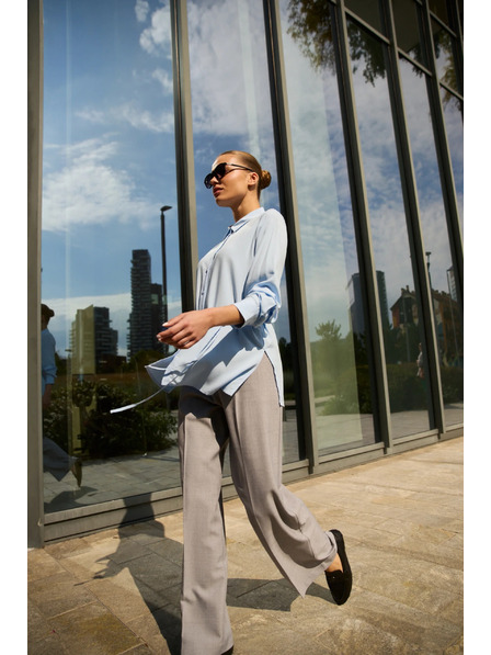 Moodo Svetlomodrá blúzka so zaväzovaním Moodo