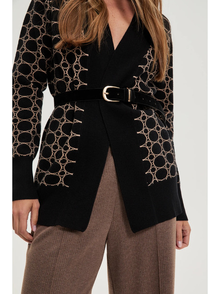 Moodo Hladký čierny opasok Moodo