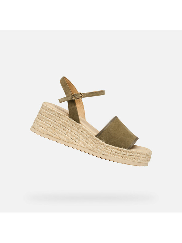Geox Khaki dámske sandále Geox Alemeria