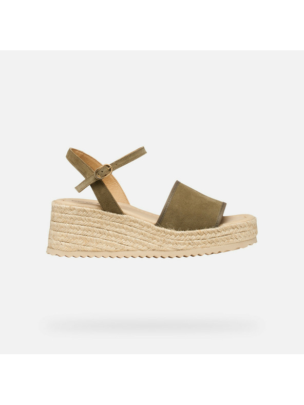 Geox Khaki dámske sandále Geox Alemeria