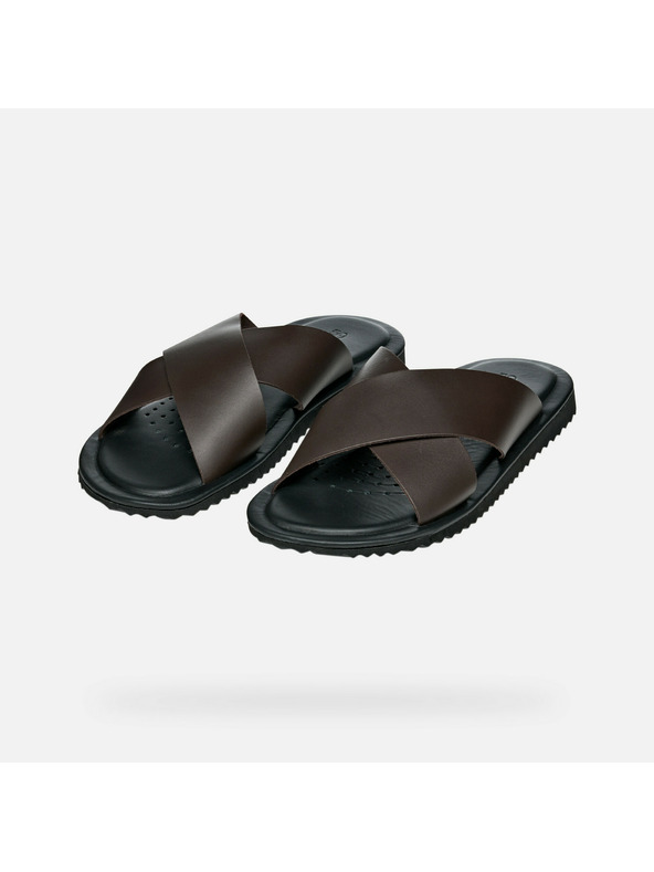 Geox Čierne pánske šľapky Geox Erice