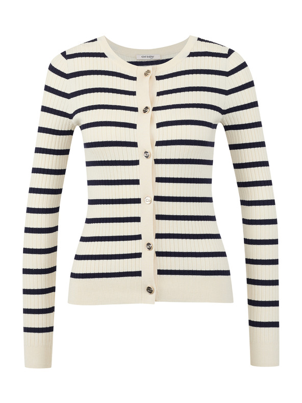 Orsay Krémový dámsky pruhovaný kardigán ORSAY