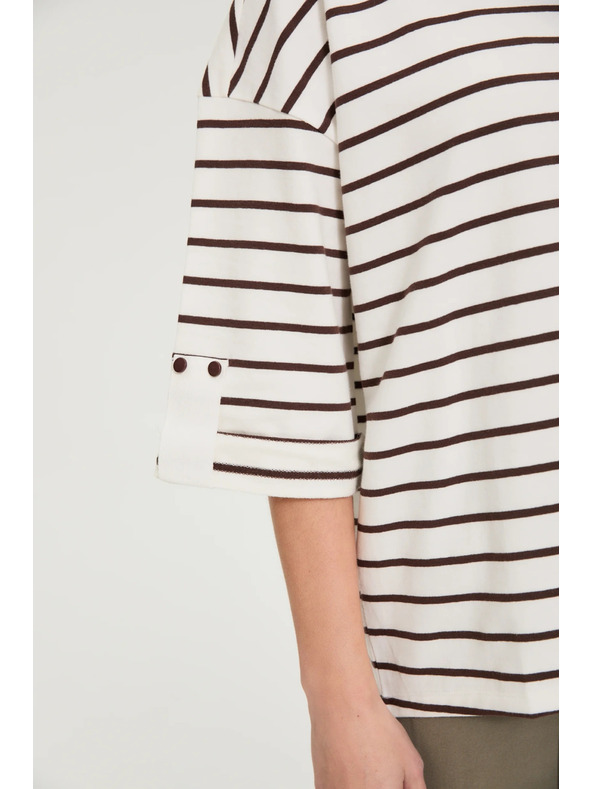 Moodo Pruhovaná mikina biela Moodo