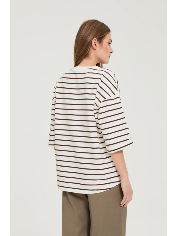 Moodo Pruhovaná mikina biela Moodo