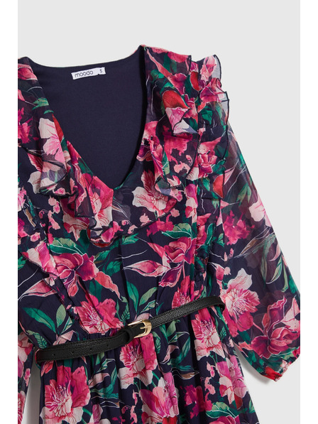 Moodo Tmavo modré kvetinové šaty Moodo