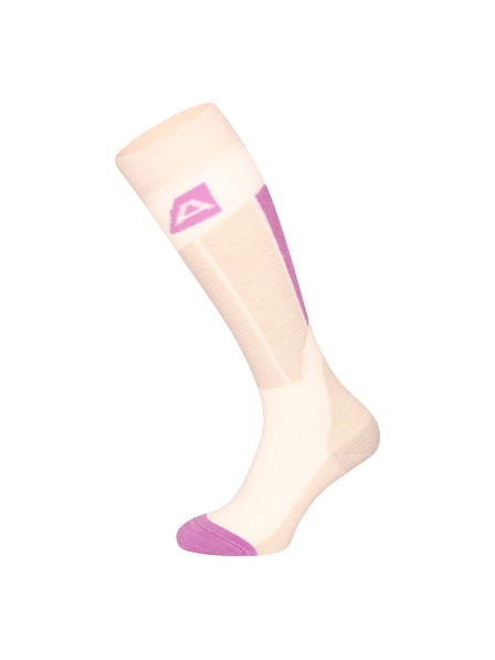 ALPINE PRO Bielo-béžové dámske ponožky z merino vlny ALPINE PRO Rode