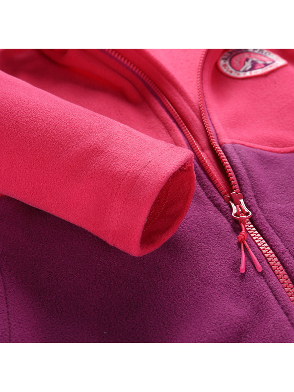 ALPINE PRO Fialovo-ružová detská fleecová mikina ALPINE PRO SIUSO