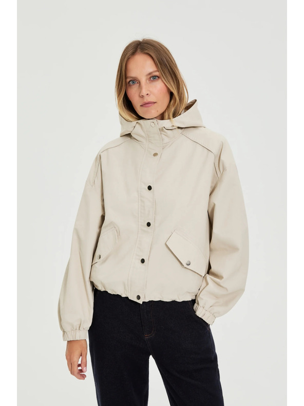 Moodo Bunda s kapucňou béžová Moodo