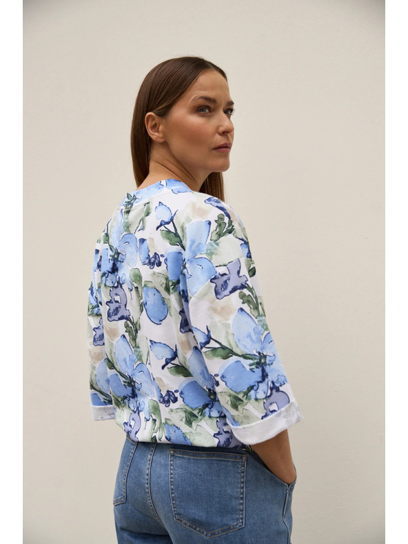 Moodo Mikina s kvetmi modrá Moodo