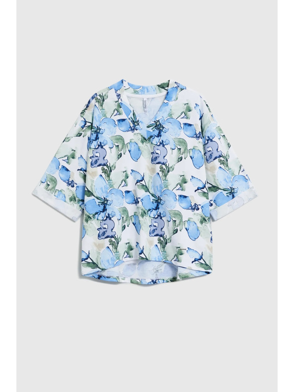 Moodo Mikina s kvetmi modrá Moodo