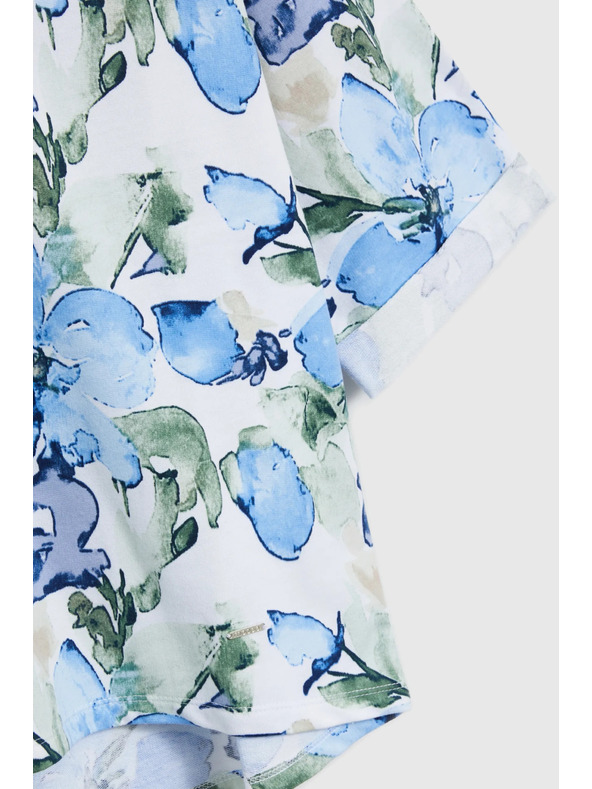 Moodo Mikina s kvetmi modrá Moodo