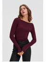 Moodo Priliehavá blúzka s dlhými rukávmi vínová Moodo