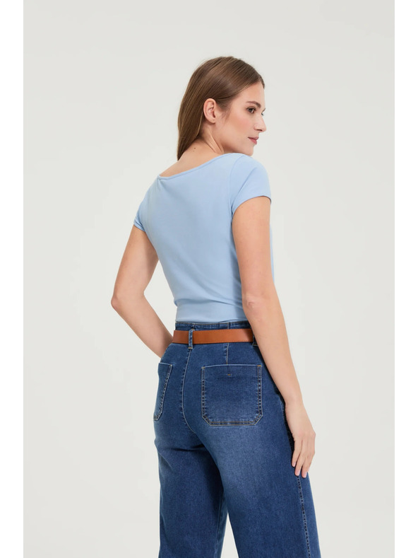 Moodo Bavlnené tričko modré Moodo