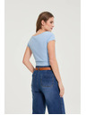 Moodo Bavlnené tričko modré Moodo