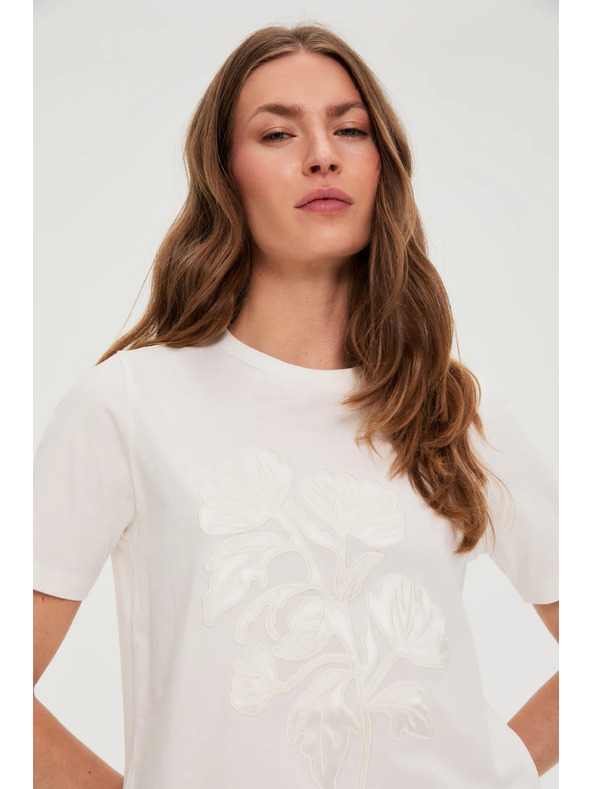 Moodo Blúzka s aplikáciou biela Moodo