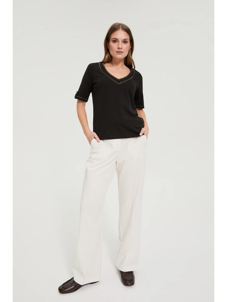 Moodo Blúzka s výstrihom do "V" čierna Moodo